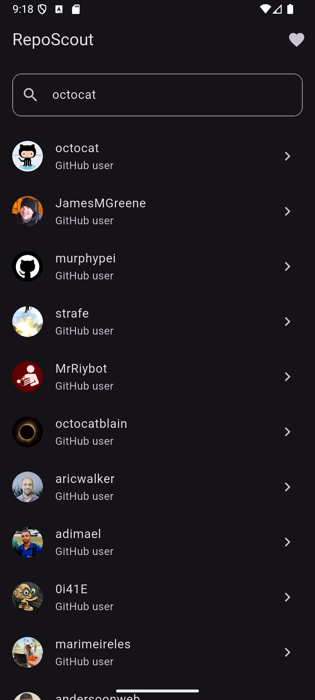 RepoScout Search Screen
